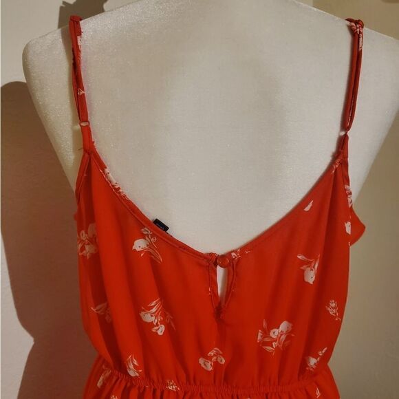 Three Pink Hearts Red Floral Dress XL - Picture 6 of 11